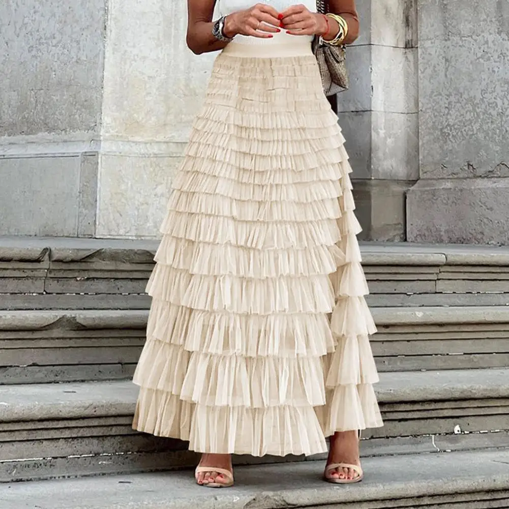 Женская эластичная юбка макси А-силуэта с высокой талией – многоярусная юбка-торт с оборками, идеально подходит для работы, отдыха и повседневной носки
Женская эластичная юбка макси А-силуэта с высокой талией – многоярусная юбка-торт с оборками, идеально подходит для работы, отдыха и повседневной носки
