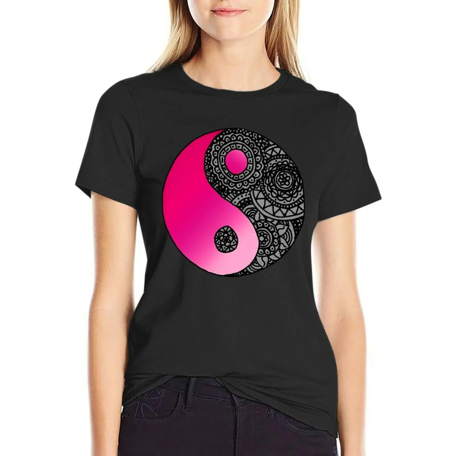 Pink and Black Yin Yang Mandala T-Shirt sublime kawaii clothes sports fans tshirts for Women
Pink and Black Yin Yang Mandala T-Shirt sublime kawaii clothes sports fans tshirts for Women