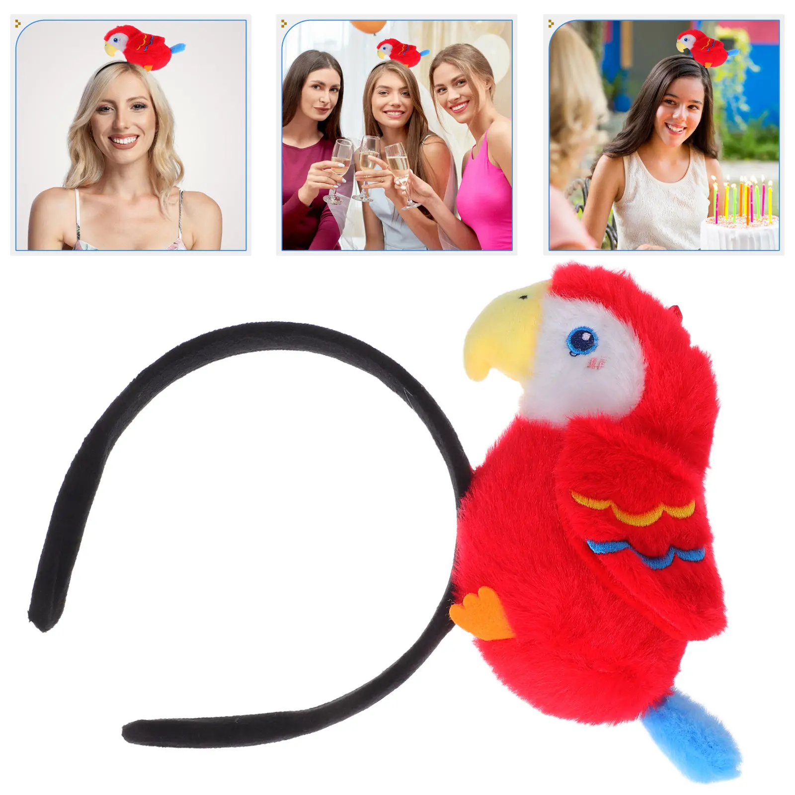 Lightweight Parrot Hairband Cartoon Bird Headband Fade Proof Bright Colors Universal Elastic Fit for Parties Photo Shoots
Lightweight Parrot Hairband Cartoon Bird Headband Fade Proof Bright Colors Universal Elastic Fit for Parties Photo Shoots