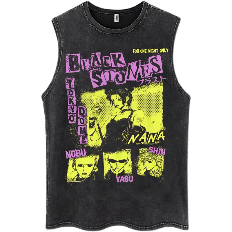 Мужские винтажные майки-безрукавки в стиле Харадзюку с принтом Nana Osaki Black Stones, оверсайз, из хлопка, повседневные, без рукавов, в стиле японского аниме
Мужские винтажные майки-безрукавки в стиле Харадзюку с принтом Nana Osaki Black Stones, оверсайз, из хлопка, повседневные, без рукавов, в стиле японского аниме