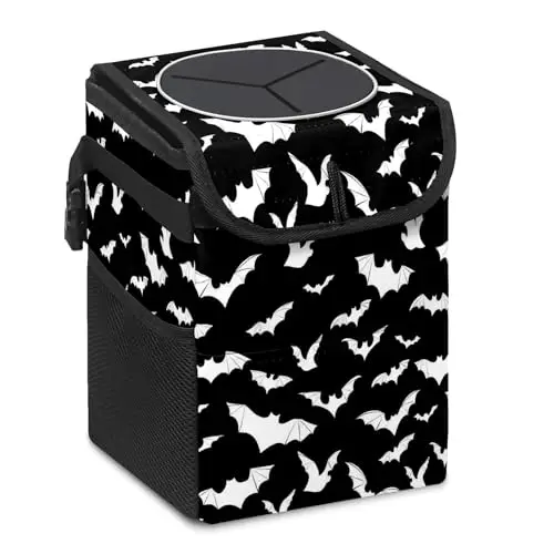 Foldable Car Garbage Bin With Secure Lid, Black And White Bat Print, Reusable Leakproof Interior Organizer For Vehicle
Foldable Car Garbage Bin With Secure Lid, Black And White Bat Print, Reusable Leakproof Interior Organizer For Vehicle