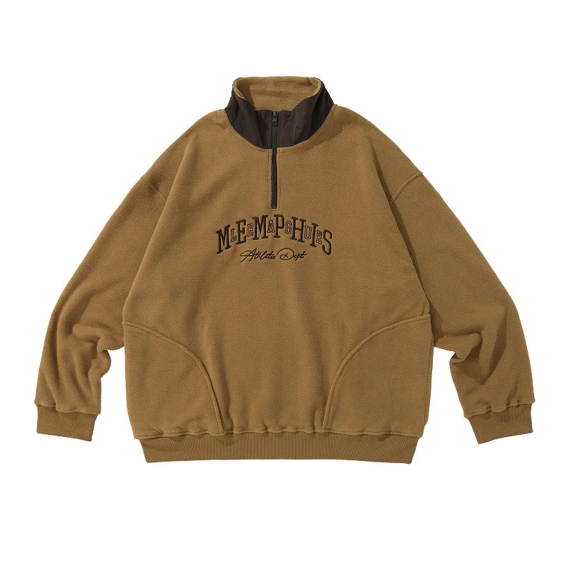 Men's Retro Letter Embroidered Sweater Stand Collar Fleece Half-Zipper Men's and Women's Street Fashion Casual Jacket Sudaderas
Men's Retro Letter Embroidered Sweater Stand Collar Fleece Half-Zipper Men's and Women's Street Fashion Casual Jacket Sudaderas