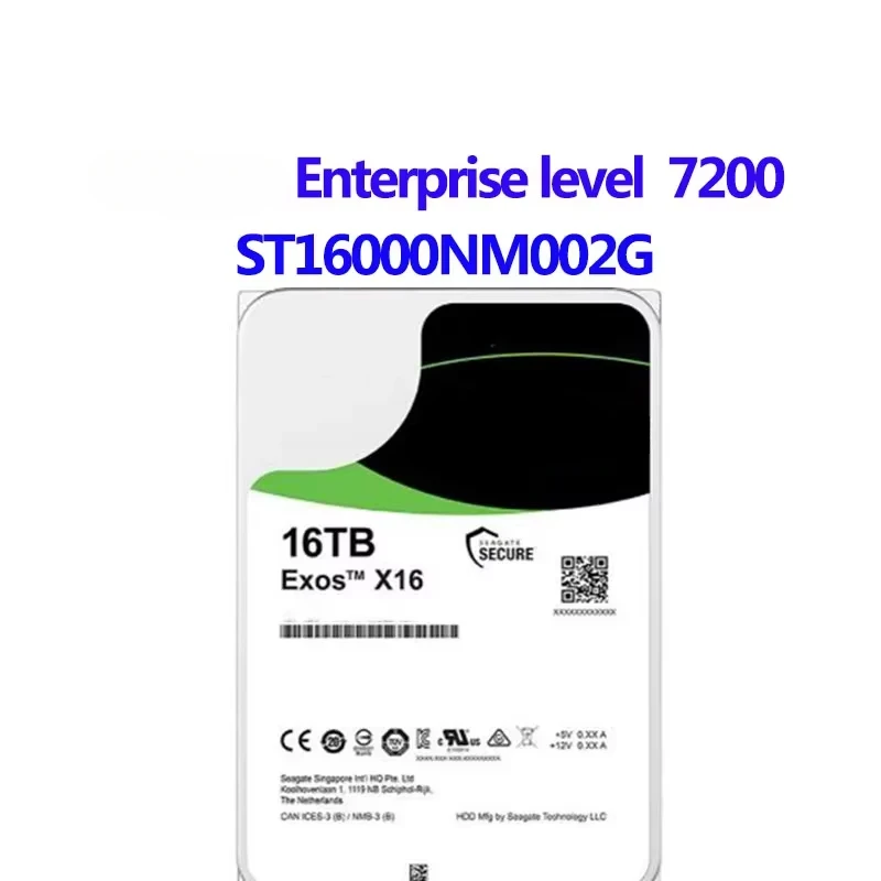 ST16000NM001G For EXOS X16 16TB SATA 6GB/s 7200RPM 256MB 3.5" ENTERPRIES HDD For Desktop Server HARD DRIVE ST16000NM003G
ST16000NM001G For EXOS X16 16TB SATA 6GB/s 7200RPM 256MB 3.5" ENTERPRIES HDD For Desktop Server HARD DRIVE ST16000NM003G