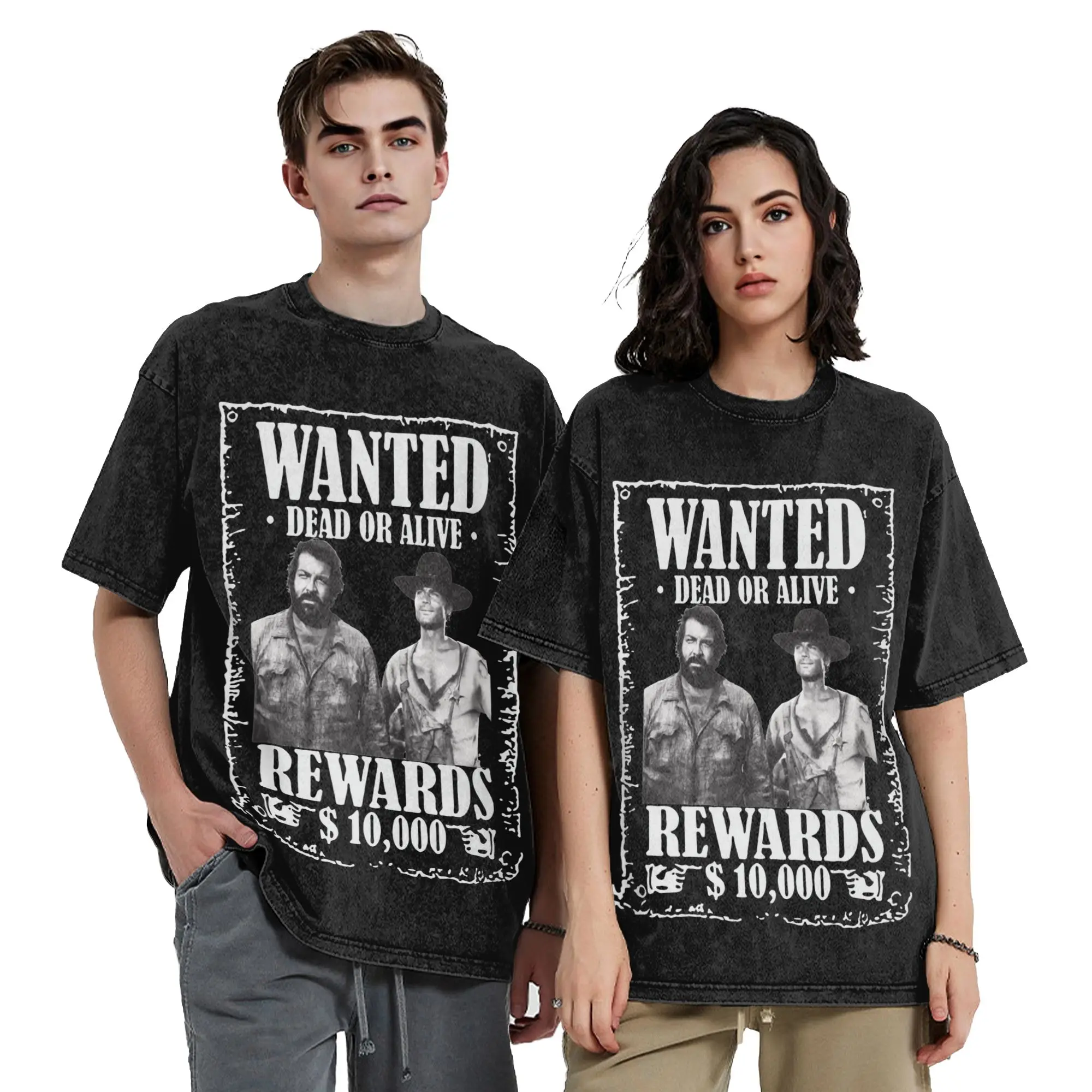 Buds Spencer Terence Hill Wanted woman Men Cotton Washed Hot stamping Print T-Shirt, Harajuku Men's Summer Short Sleeve Tees
Buds Spencer Terence Hill Wanted woman Men Cotton Washed Hot stamping Print T-Shirt, Harajuku Men's Summer Short Sleeve Tees