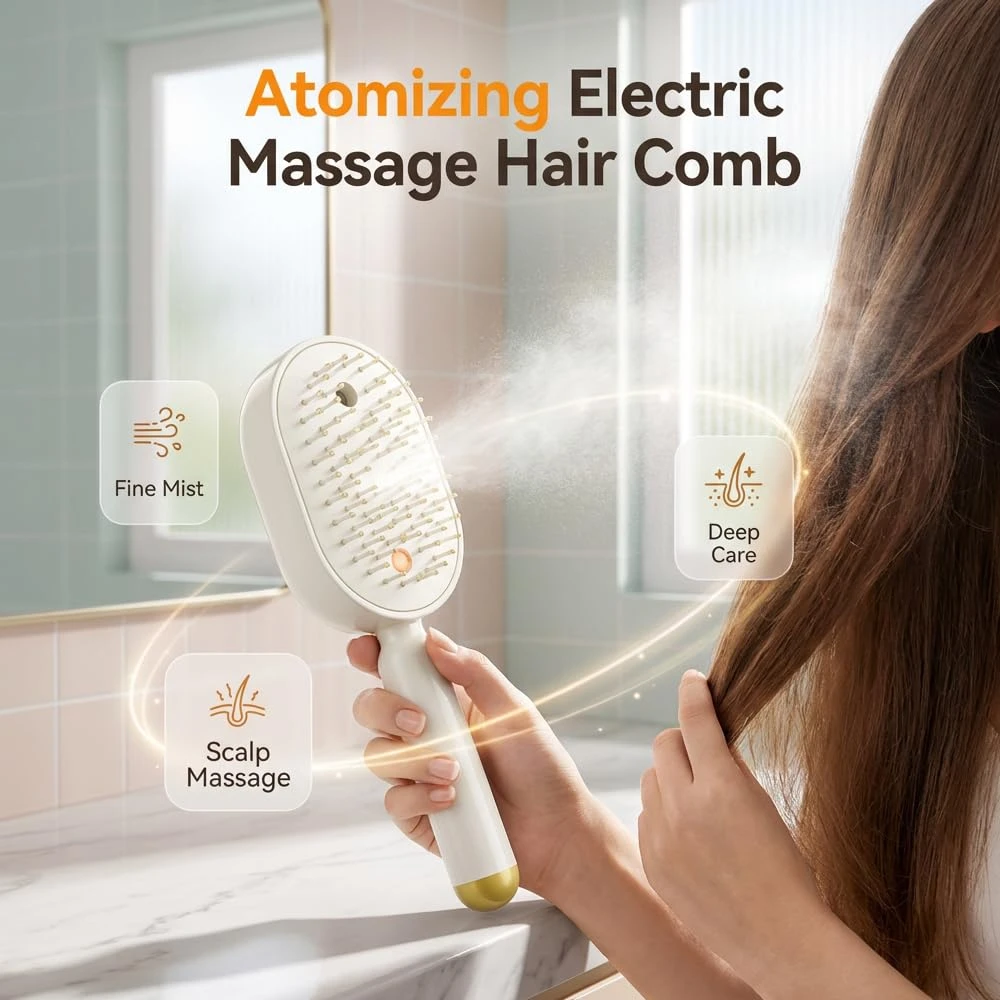 Electric Spray Hair Brush With Water Spray Air Comb Rechargeable Smoothing Styling Frizz Control Brush Cushions Steam Massage
Electric Spray Hair Brush With Water Spray Air Comb Rechargeable Smoothing Styling Frizz Control Brush Cushions Steam Massage