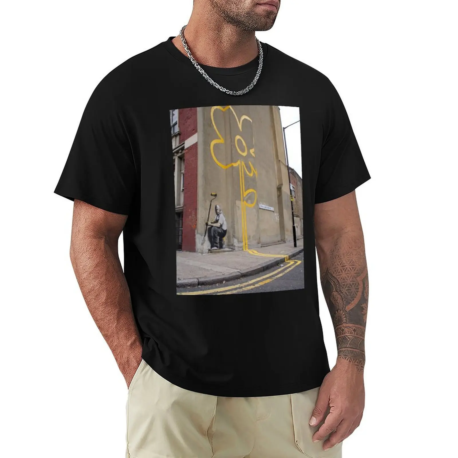 Banksy Yellow Lines Flower Painter T-Shirt man clothes luxury designer black t shirts for men
Banksy Yellow Lines Flower Painter T-Shirt man clothes luxury designer black t shirts for men