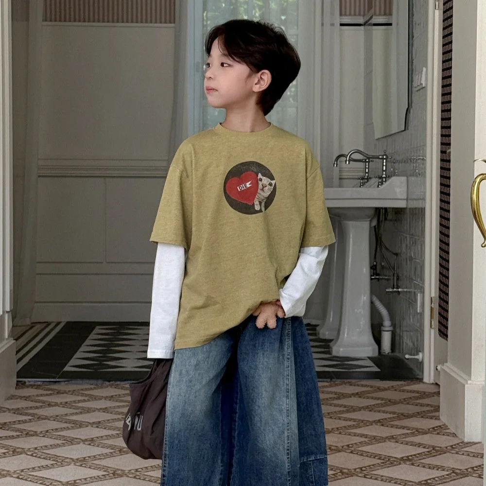 Boys T-shirt 2025 Autumn New Children's Clothing Korean Fashion Boys Baby Cartoon Print Fake Two Long-sleeved T-shirts Casual
Boys T-shirt 2025 Autumn New Children's Clothing Korean Fashion Boys Baby Cartoon Print Fake Two Long-sleeved T-shirts Casual