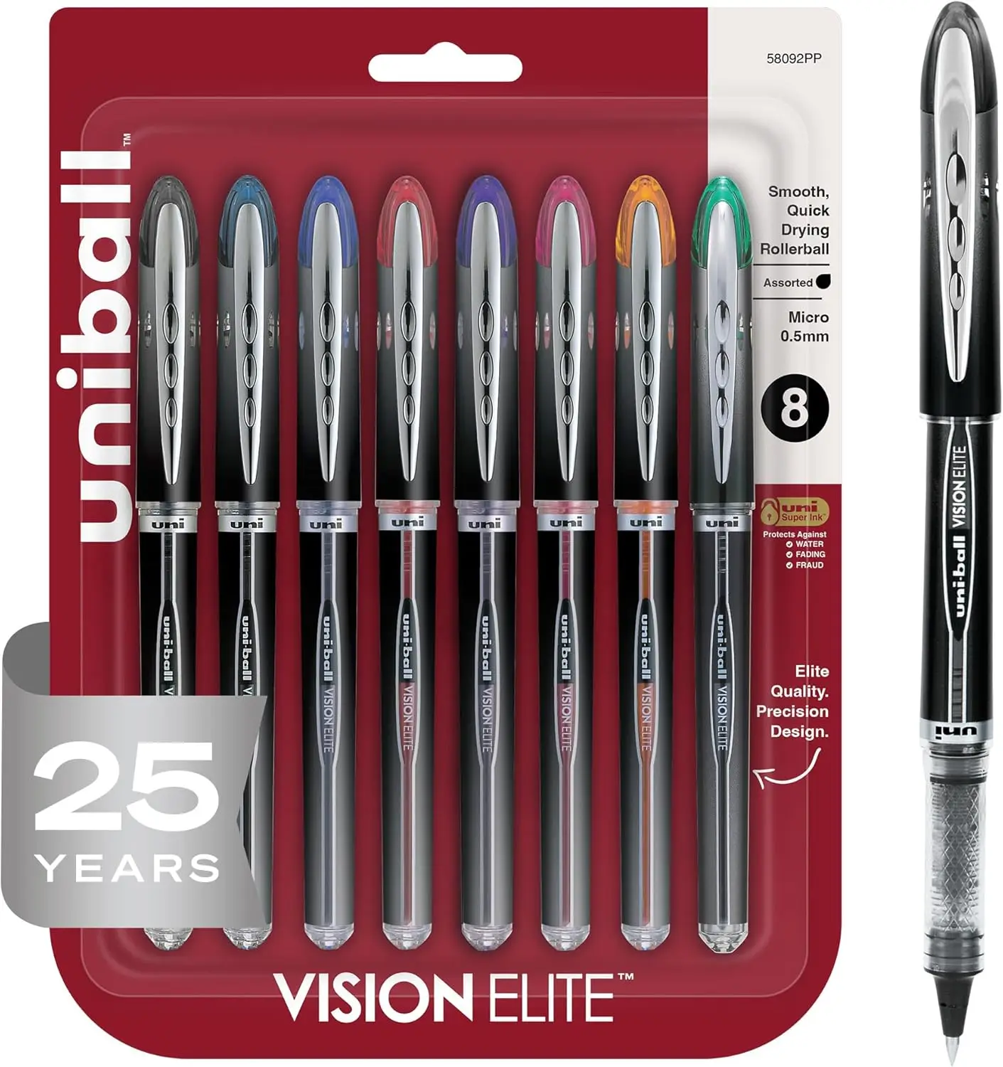 Rollerball Pens, Micro Point 0.5mm, Assorted Colors, 8 Pack - Smooth, Leak-Free Writing
Rollerball Pens, Micro Point 0.5mm, Assorted Colors, 8 Pack - Smooth, Leak-Free Writing