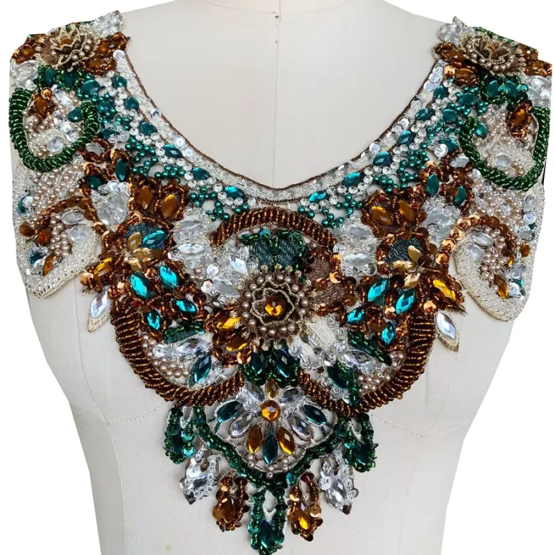 5 Style V Neck Apparel Decoration Arabic Muslim Dress Robe Fabric Embellishment Handmade Sequin Crystal Material Accessories
5 Style V Neck Apparel Decoration Arabic Muslim Dress Robe Fabric Embellishment Handmade Sequin Crystal Material Accessories