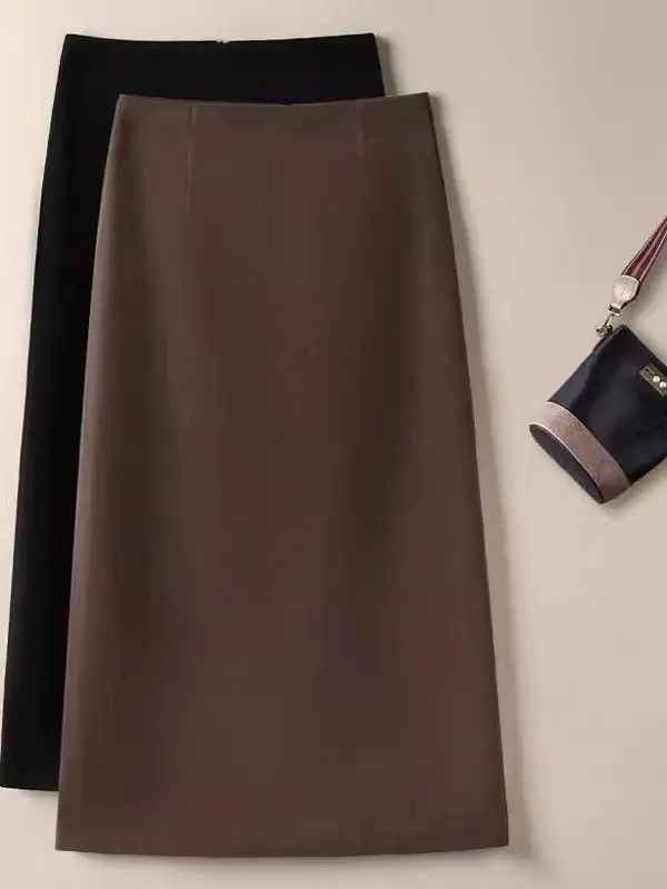 Women's Mid-Waist A-Line Skirt Suit Autumn New High Waist Profion Drapey Versatile One-Step Slit Knee-Length Wool Skirt
Women's Mid-Waist A-Line Skirt Suit Autumn New High Waist Profion Drapey Versatile One-Step Slit Knee-Length Wool Skirt