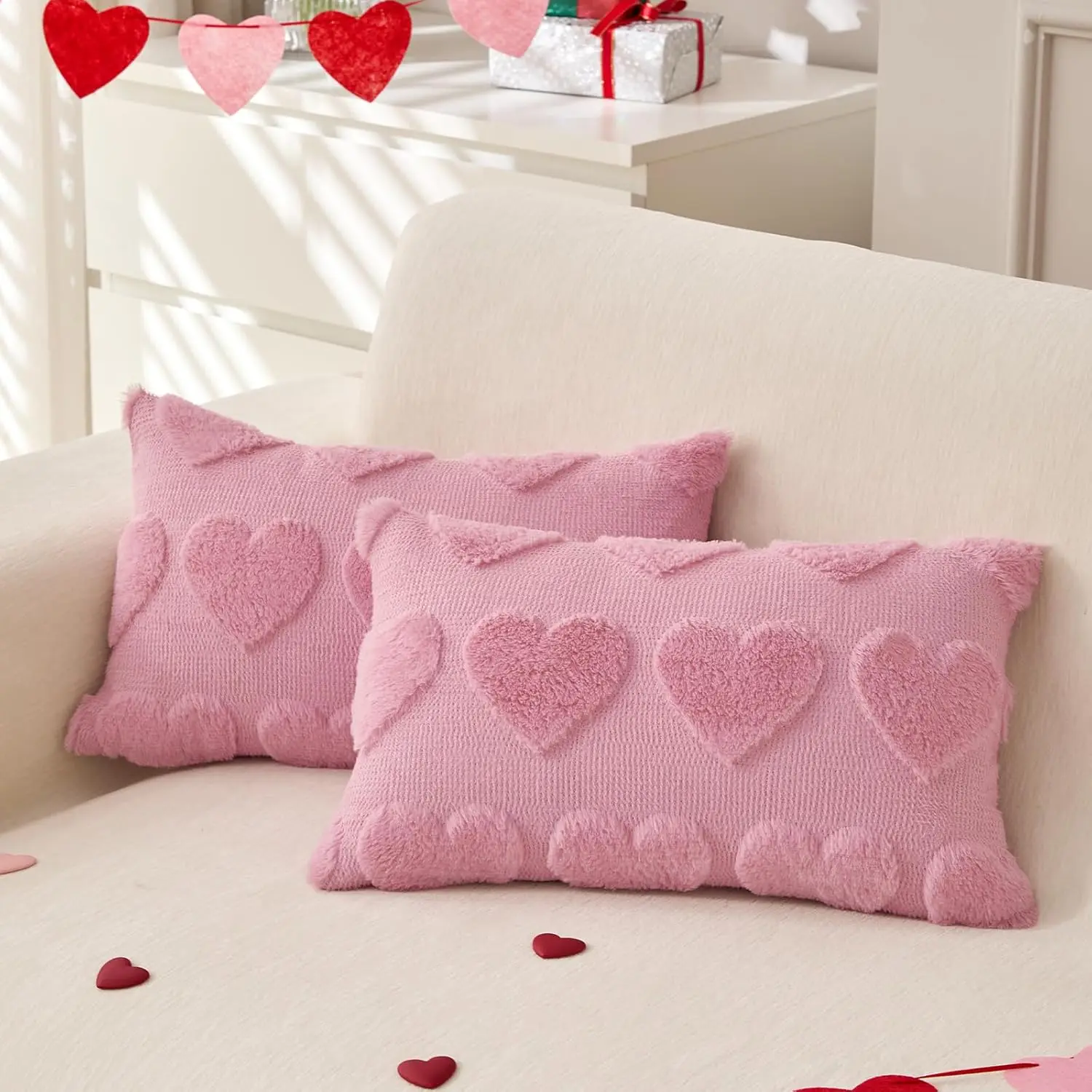 Valentine'S Day Throw Pillow Covers 12X20 H Set Of 2 - Pink Soft Plush Wool Love Heart Decorative Pillows For Sofa, Living
Valentine'S Day Throw Pillow Covers 12X20 H Set Of 2 - Pink Soft Plush Wool Love Heart Decorative Pillows For Sofa, Living