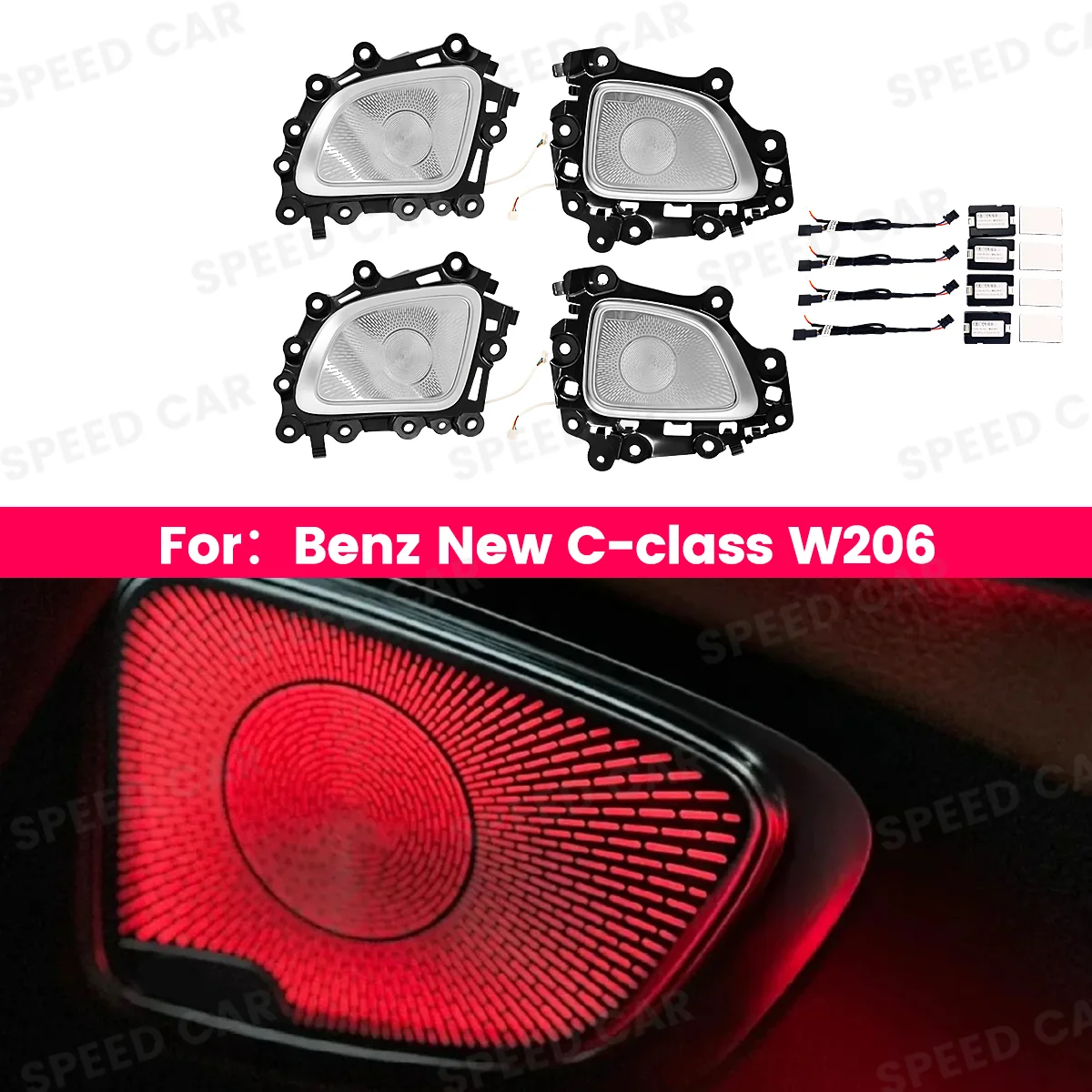 LED 64-Color Car Door Luminous Speaker Cover for Mercedes Benz C-Class W206 2022+ Customizable Illuminated Car Accessory
LED 64-Color Car Door Luminous Speaker Cover for Mercedes Benz C-Class W206 2022+ Customizable Illuminated Car Accessory