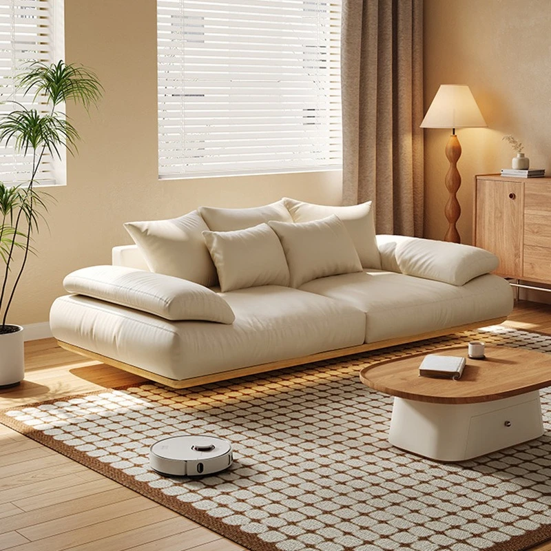 Solid wood sofa suspended soft light log wind living room straight row small apartment cream wind leather
Solid wood sofa suspended soft light log wind living room straight row small apartment cream wind leather