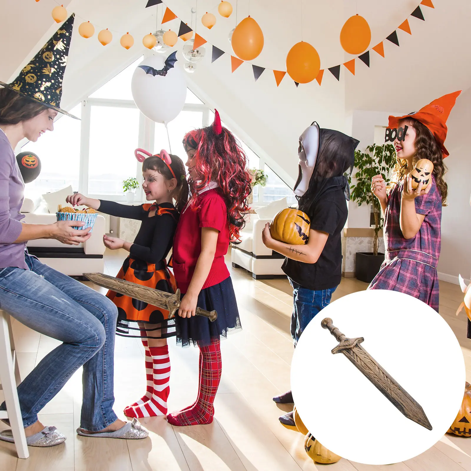 Realistic sword Prop Wide Pretend Play for Costume Party Cosplay Halloween Interactive Sword Interactive Game Plaything
Realistic sword Prop Wide Pretend Play for Costume Party Cosplay Halloween Interactive Sword Interactive Game Plaything