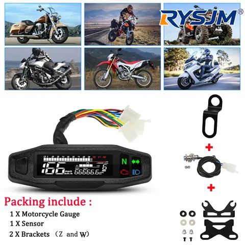 Velocímetro Universal para Motocicleta, Tablero Digital con Luz de Señal de Giro, Medidor de Kilometraje en Km/h, Indicador de Nivel de Aceite, Tacómetro, Resistente al Agua