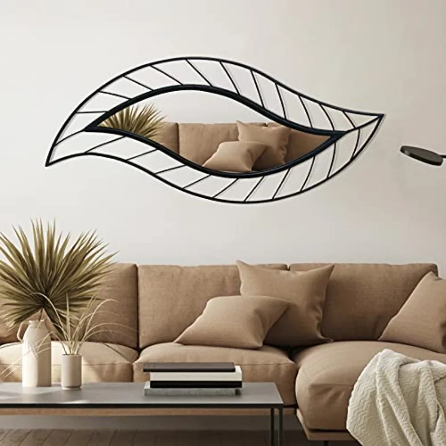 Decorative Wall Mirror, Leaf Teardrop Mirror with Metal Frame, 45" x 18.5" Wall Mounted Mirror for Bathroom Vanity Living Room
Decorative Wall Mirror, Leaf Teardrop Mirror with Metal Frame, 45" x 18.5" Wall Mounted Mirror for Bathroom Vanity Living Room