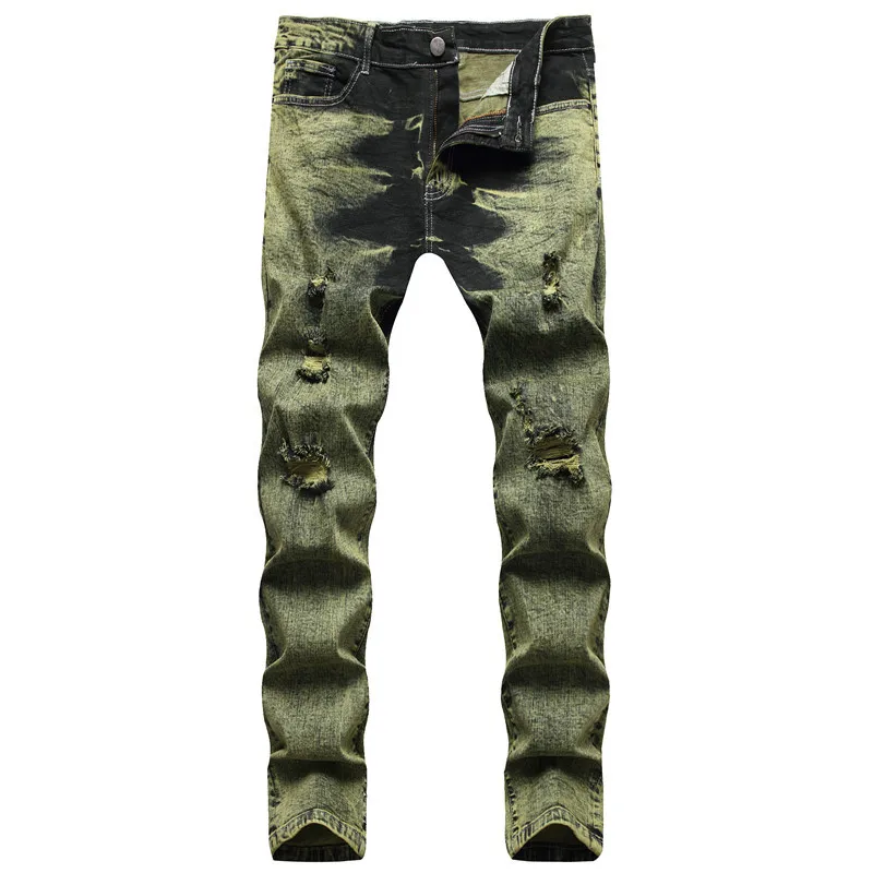 New Streetwear Men's Elastic Jeans European and American Slim Fit Straight Hole Male Denim Pants Full Length Ripped Jeans
New Streetwear Men's Elastic Jeans European and American Slim Fit Straight Hole Male Denim Pants Full Length Ripped Jeans