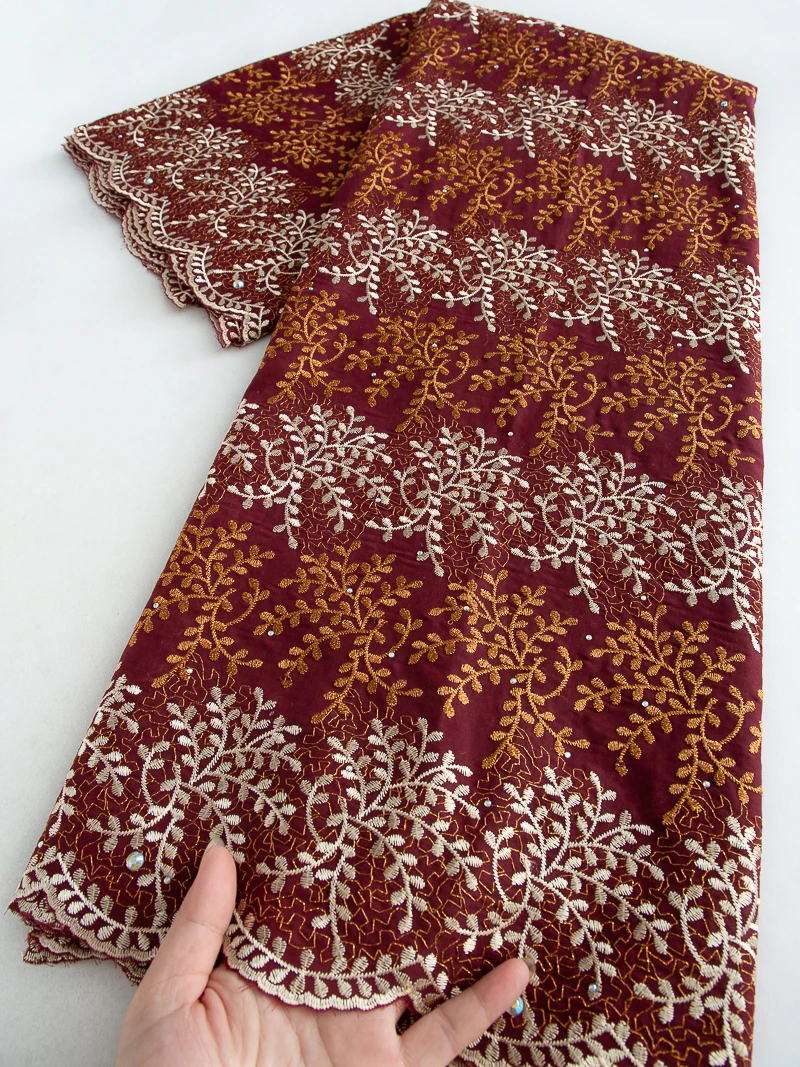 African Embroidered Cotton Lace Fabrics 2.5 Yard 2025 High Quality Nigerian Swiss Stones Cotton Lace Fabric For Sew Wedding 4507
African Embroidered Cotton Lace Fabrics 2.5 Yard 2025 High Quality Nigerian Swiss Stones Cotton Lace Fabric For Sew Wedding 4507