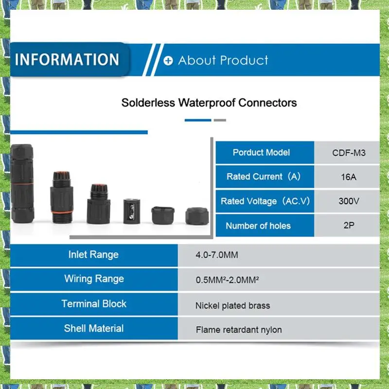 FTS 10PCS 2 Pin Screw Crimping Terminal Connector Straight Industrial Outdoor IP68 Waterproof Insulation, Easy To Use Durable
FTS 10PCS 2 Pin Screw Crimping Terminal Connector Straight Industrial Outdoor IP68 Waterproof Insulation, Easy To Use Durable