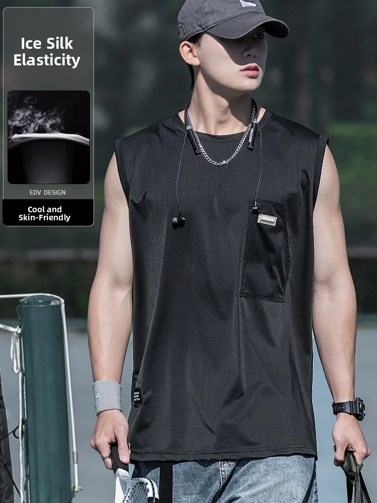 Ice Silk Qui Dry Sports Vest Men's Summer New Loose Large Size oulder Top Training Fitn Elastic Sweat irt
Ice Silk Qui Dry Sports Vest Men's Summer New Loose Large Size oulder Top Training Fitn Elastic Sweat irt