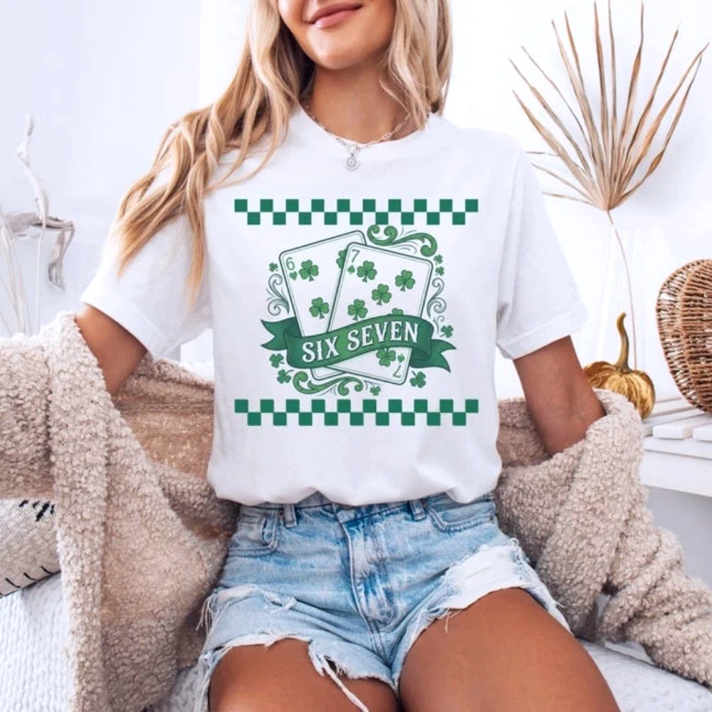 Футболка ко Дню Святого Патрика с изображением шести и семи фигур, милая футболка ко Дню Святого Патрика, ирландская футболка ко Дню Святого Патрика, забавная футболка с изображением Святого Патрика, женские модные топы
Футболка ко Дню Святого Патрика с изображением шести и семи фигур, милая футболка ко Дню Святого Патрика, ирландская футболка ко Дню Святого Патрика, забавная футболка с изображением Святого Патрика, женские модные топы