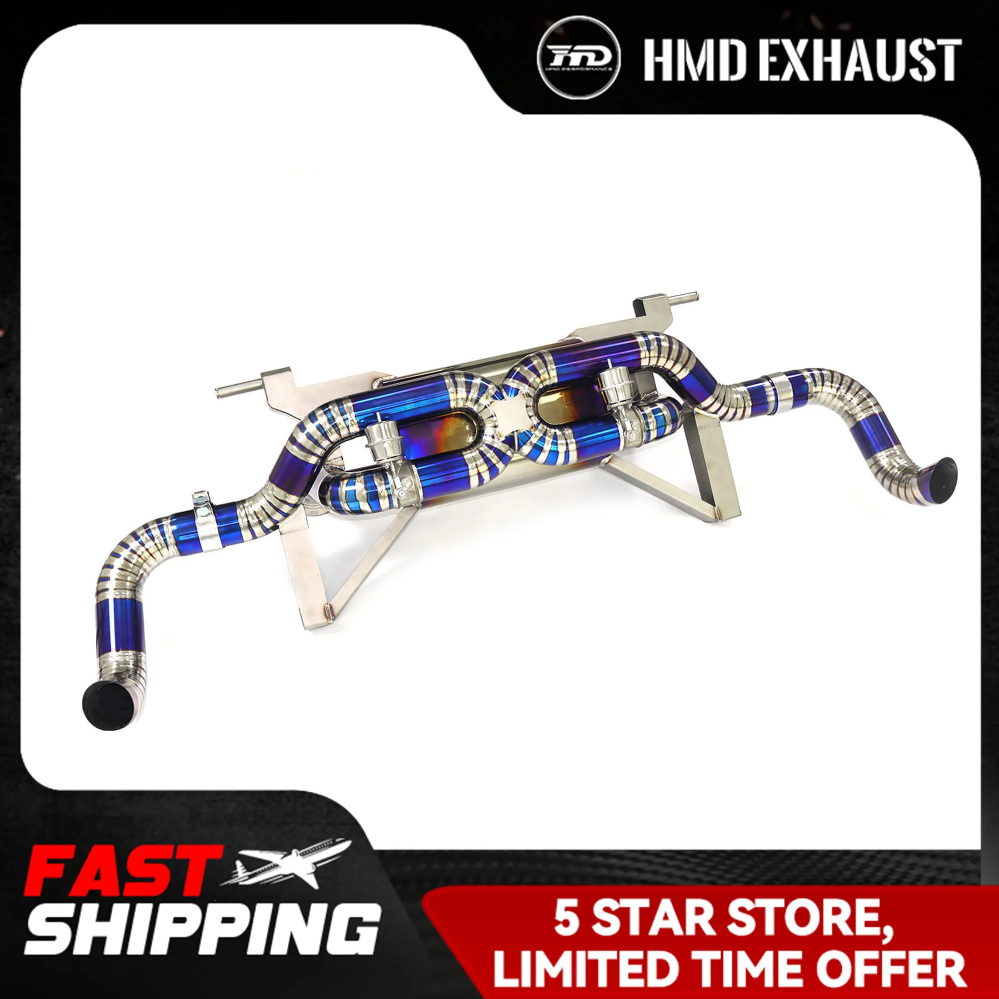 HMD Titanium Alloy Exhaust System High Flow Performance Catback Is Suitable For Audi R8 V10 5.2L 2022+ With Vacuum valve
HMD Titanium Alloy Exhaust System High Flow Performance Catback Is Suitable For Audi R8 V10 5.2L 2022+ With Vacuum valve