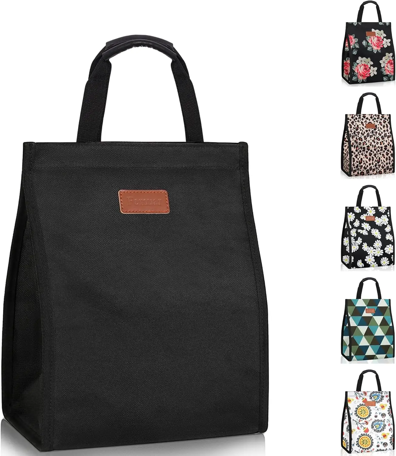 Insulated Lunch Tote for Women, Reusable Lunch Bag with Pocket, Adult Lunch Bag for Work, Black
Insulated Lunch Tote for Women, Reusable Lunch Bag with Pocket, Adult Lunch Bag for Work, Black