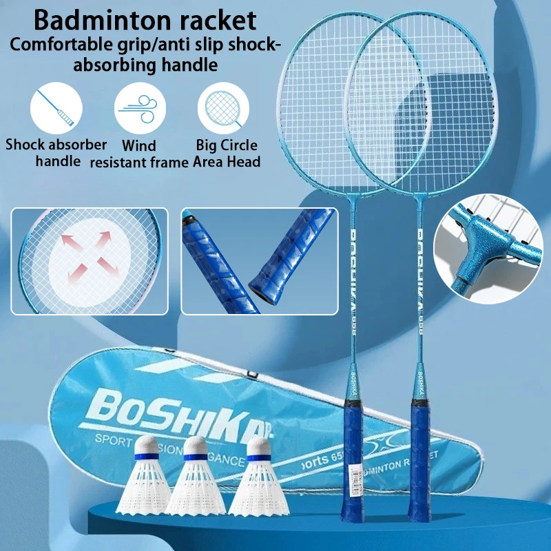 Hot selling iron alloy badminton rackets for men and women, professional durable rackets for training, universal ultra light set
Hot selling iron alloy badminton rackets for men and women, professional durable rackets for training, universal ultra light set