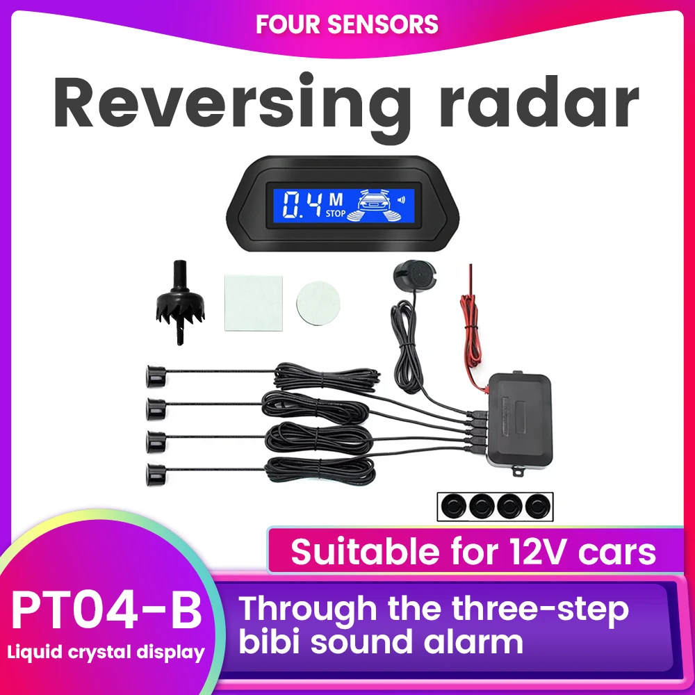 12V Car Parking Sensor with Auto Parktronic Reverse LED Monitor Backlight Display 4 Sensors Reversing Radar 65DB Detector System
12V Car Parking Sensor with Auto Parktronic Reverse LED Monitor Backlight Display 4 Sensors Reversing Radar 65DB Detector System