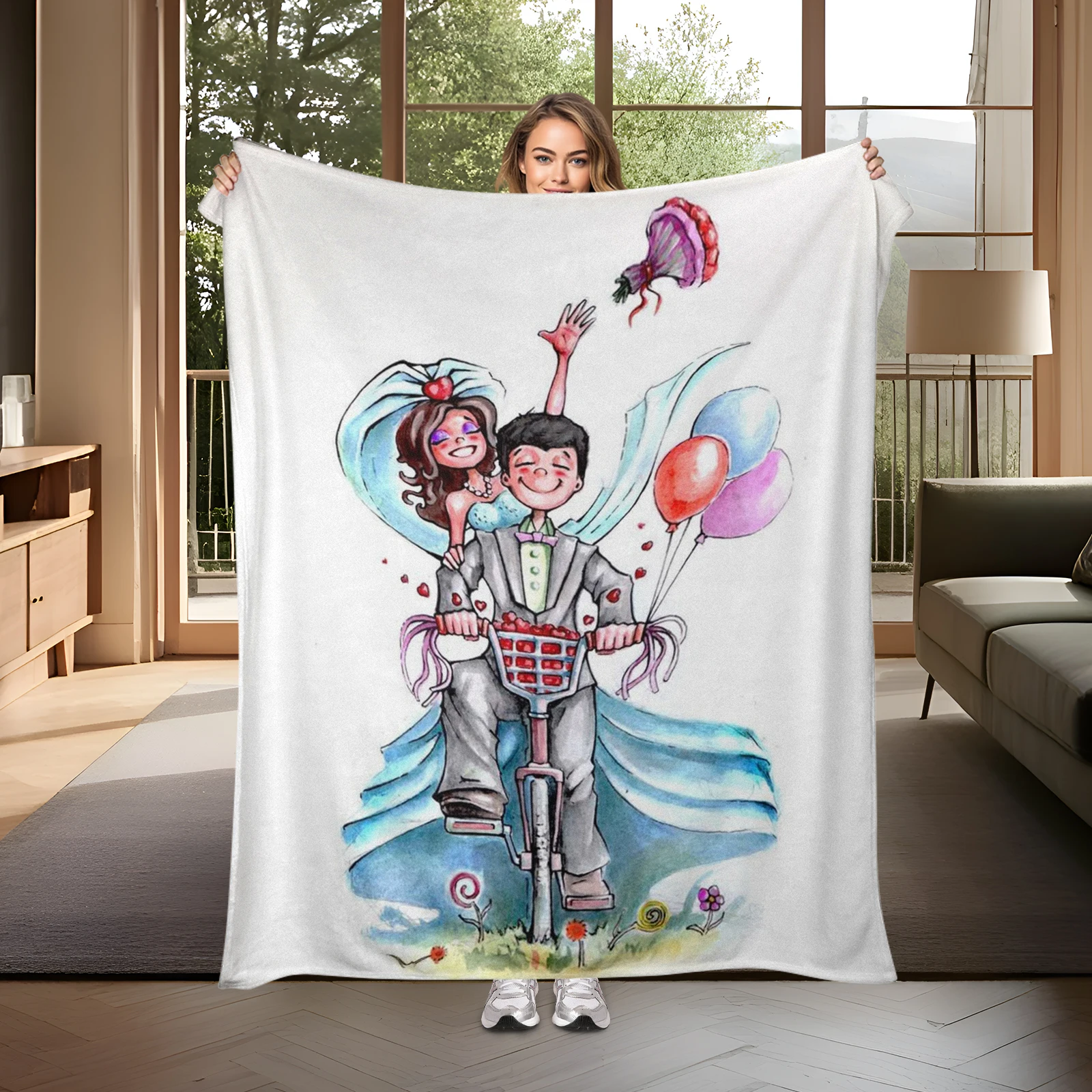Charming Cartoon Newlyweds With Bicycle Elements Ideal For Couples As A Thoughtful Wedding Season Gift
Charming Cartoon Newlyweds With Bicycle Elements Ideal For Couples As A Thoughtful Wedding Season Gift