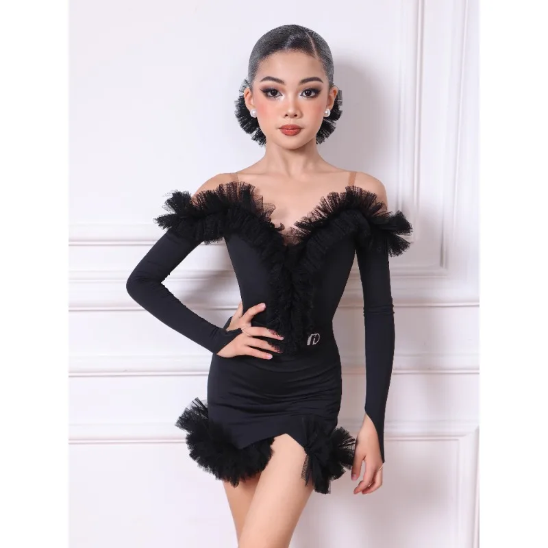 Customized Latin Dance Dress Practice Set for Girls Lace Design Dance Skirt Children's Salsa Performance Practice Dress
Customized Latin Dance Dress Practice Set for Girls Lace Design Dance Skirt Children's Salsa Performance Practice Dress