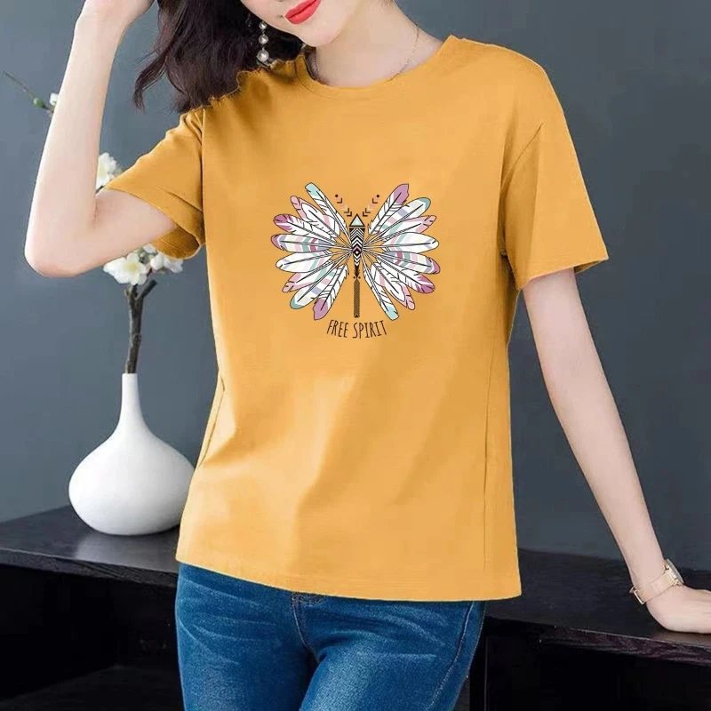 Free Spirit Print Bohemian Women's Loose Fit Short Sleeve T-Shirt Summer Casual Top
Free Spirit Print Bohemian Women's Loose Fit Short Sleeve T-Shirt Summer Casual Top