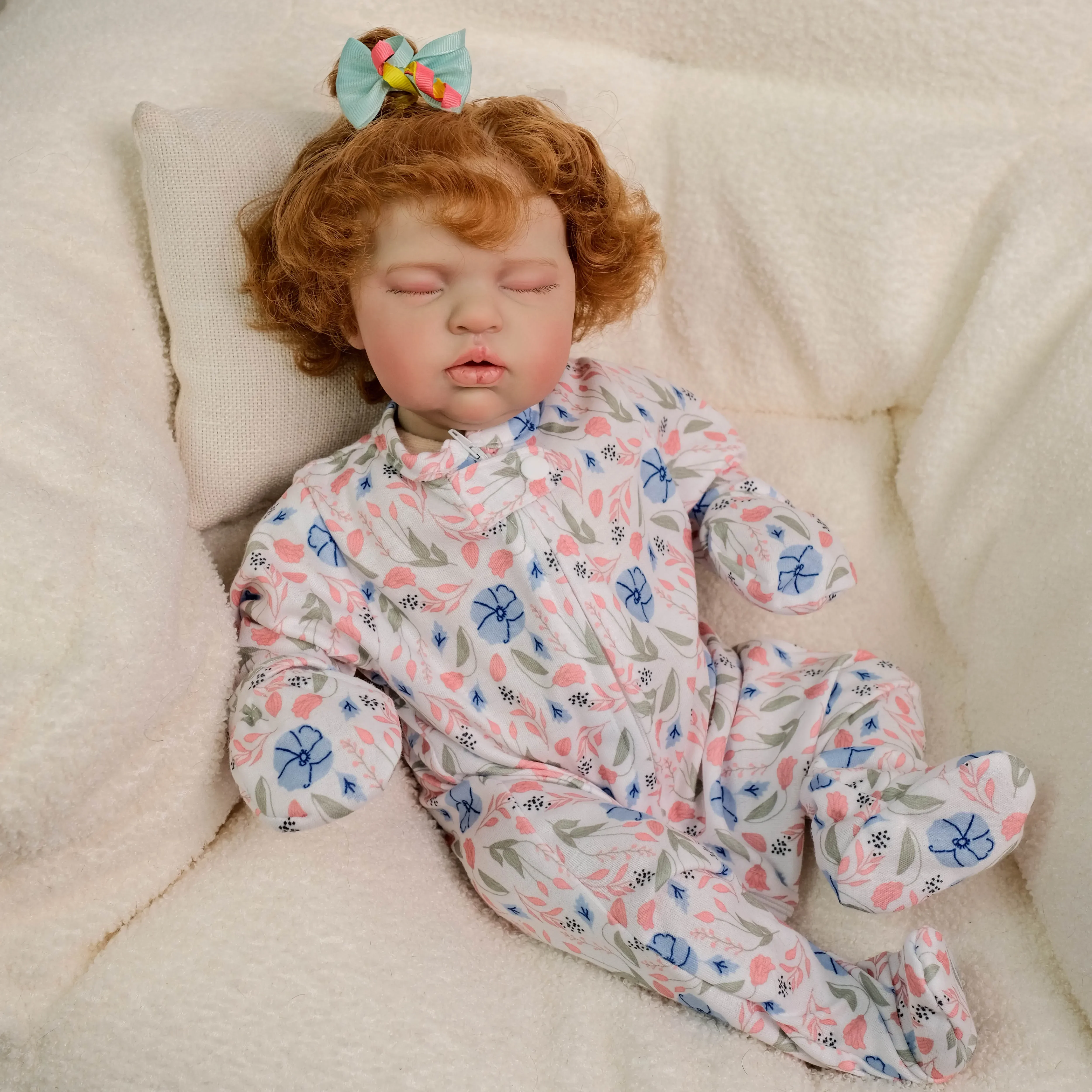 48cm Teddy Cloth Body Newborn Cuddly Lifelike Reborn Baby Doll Little Curly Hair Hand-Detailed Paint with 3D Skin Visible Veins
48cm Teddy Cloth Body Newborn Cuddly Lifelike Reborn Baby Doll Little Curly Hair Hand-Detailed Paint with 3D Skin Visible Veins