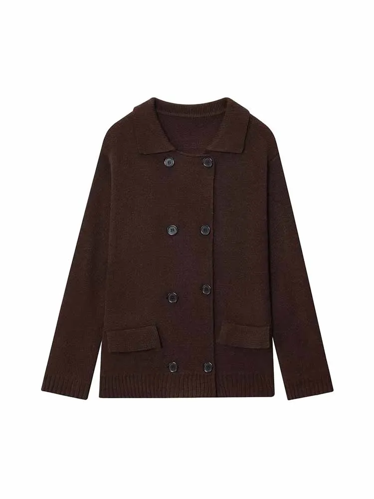 European and American style autumn new fashion casual simple women's versatile double-breasted lapel knitted cardigan
European and American style autumn new fashion casual simple women's versatile double-breasted lapel knitted cardigan