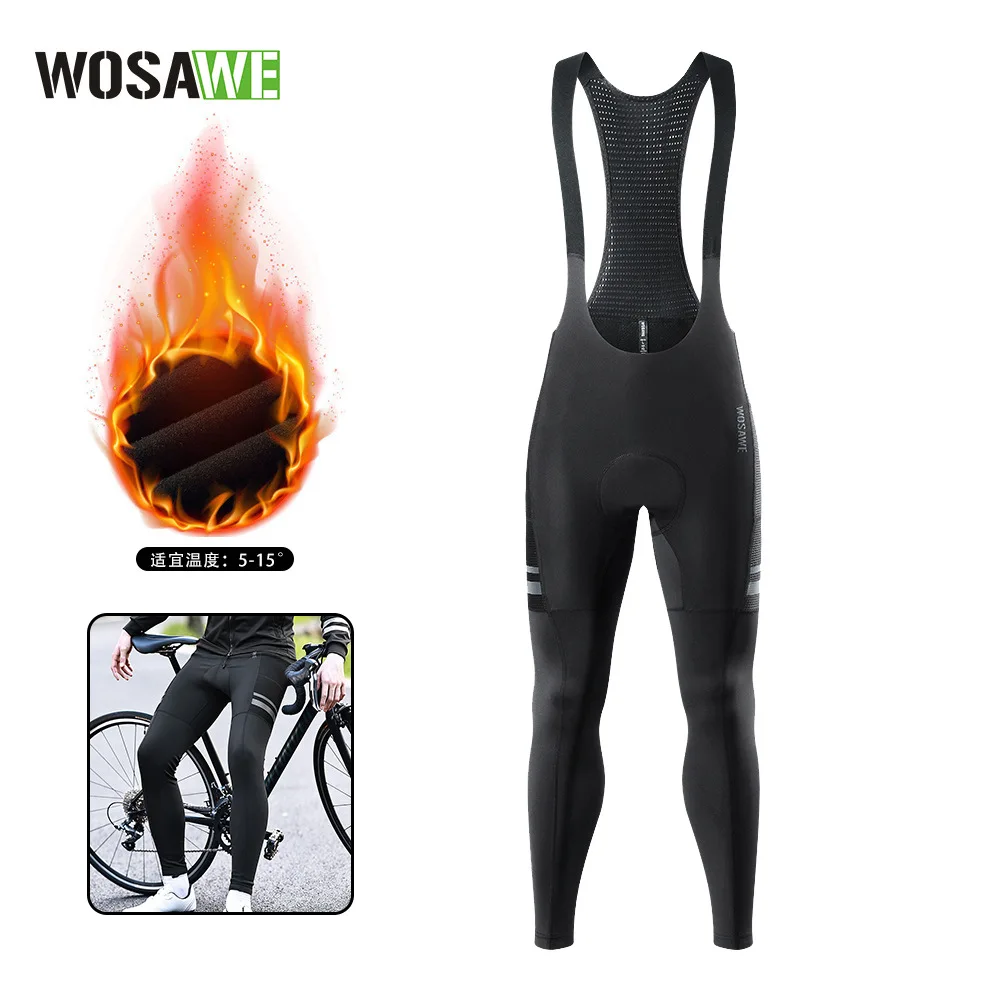 WOSAWE Autumn Winter Men's Polar Fleece Warm Bib Pants High Elasticity Tight Fitting Overalls Road Cycling Trouser BH158
WOSAWE Autumn Winter Men's Polar Fleece Warm Bib Pants High Elasticity Tight Fitting Overalls Road Cycling Trouser BH158