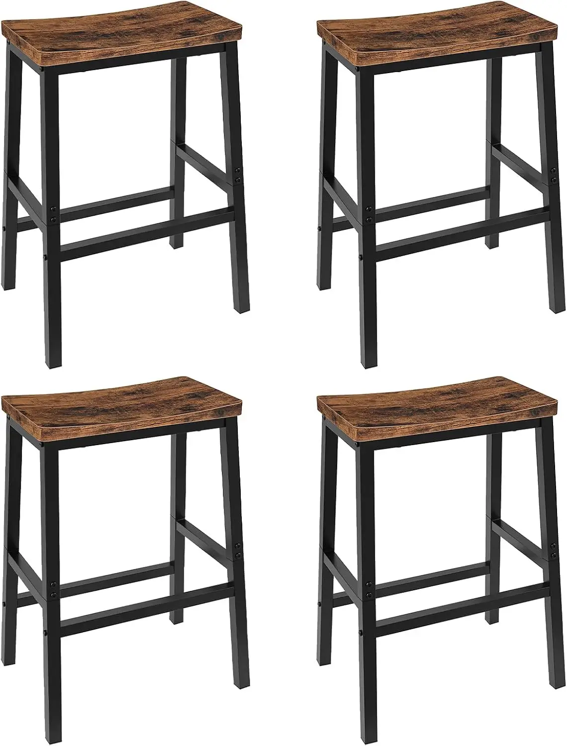 Bar Stools Set of 4, Counter Height Bar Stools, 23.6'' Bar Chairs, Saddle Stools with Footrests, Industrial Barstools for Din
Bar Stools Set of 4, Counter Height Bar Stools, 23.6'' Bar Chairs, Saddle Stools with Footrests, Industrial Barstools for Din