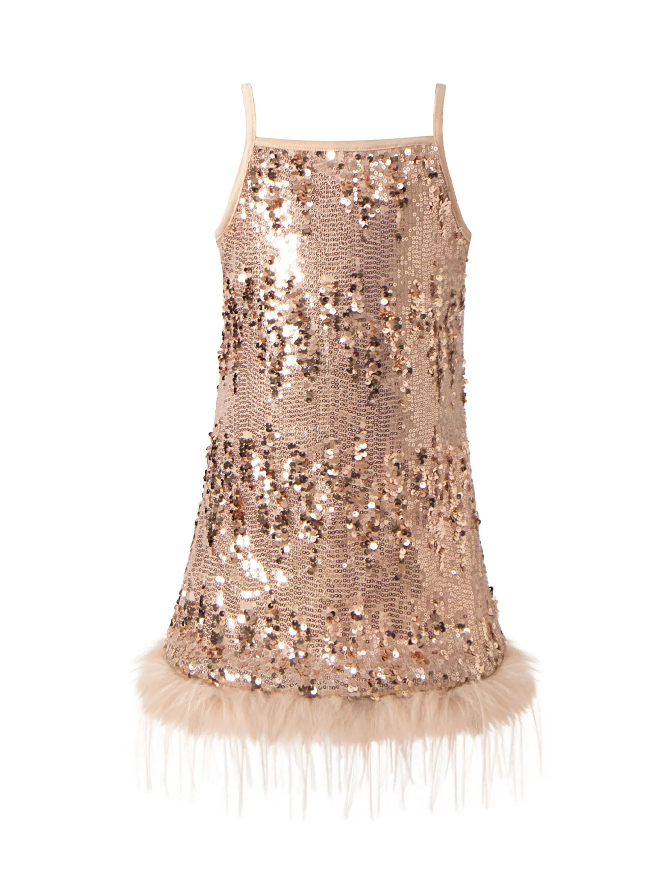 Fashionable New Style Girls' Suspender Dress, Solid Color with Sequins, Skirt with Faux Feather Design, Elegant and Dignified, Comfortable and Breathable Fabric, a Must-Have Princess Dress for Parties and Birthday Celebrations
Fashionable New Style Girls' Suspender Dress, Solid Color with Sequins, Skirt with Faux Feather Design, Elegant and Dignified, Comfortable and Breathable Fabric, a Must-Have Princess Dress for Parties and Birthday Celebrations