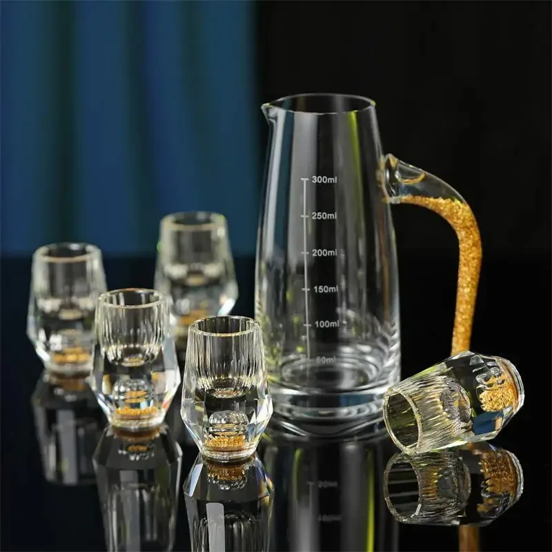 Gold Foil Liquor Cup Set Home Crystal Cup Small Wine Glass Glass Wine Dispenser Spirits Wine Set
Gold Foil Liquor Cup Set Home Crystal Cup Small Wine Glass Glass Wine Dispenser Spirits Wine Set
