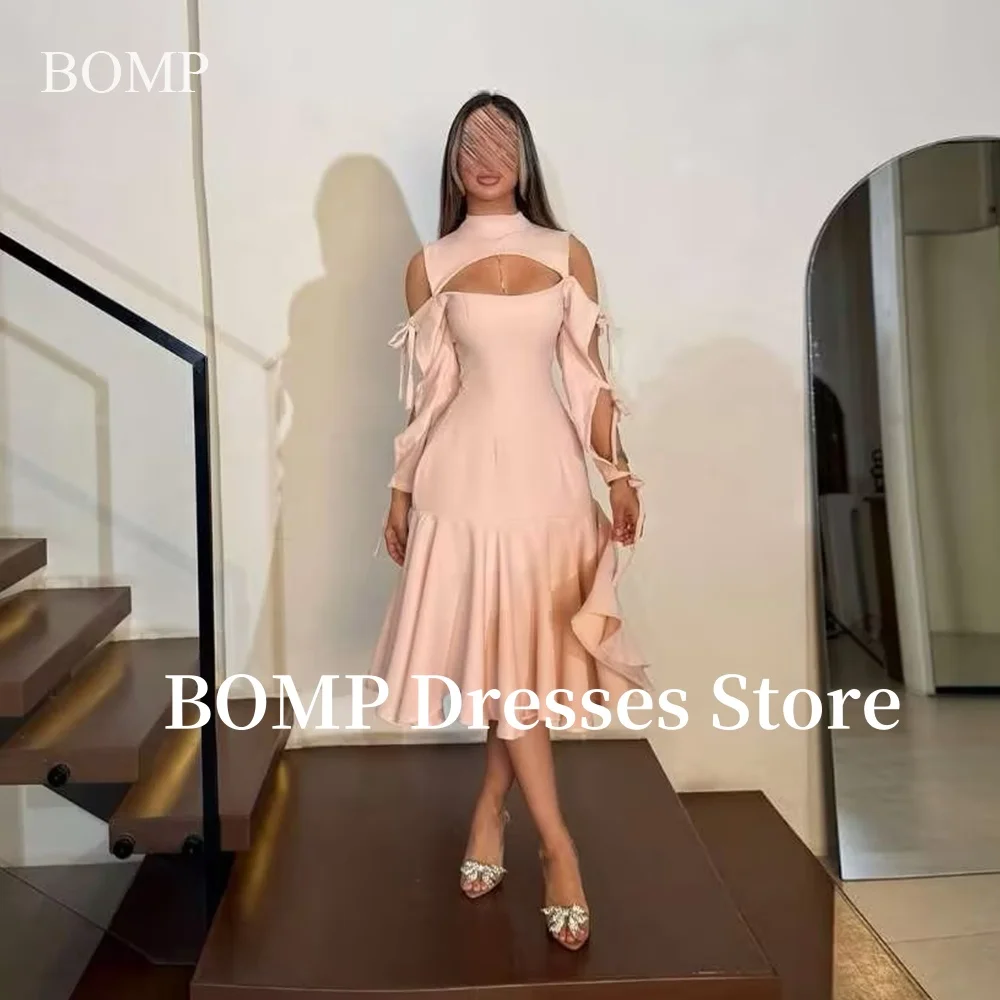 BOMP Baby Pink Evening Dresses Wedding Party Guest Ribbon Ruffle Satin Prom Gowns Customized Vestidos Novias Boda
BOMP Baby Pink Evening Dresses Wedding Party Guest Ribbon Ruffle Satin Prom Gowns Customized Vestidos Novias Boda