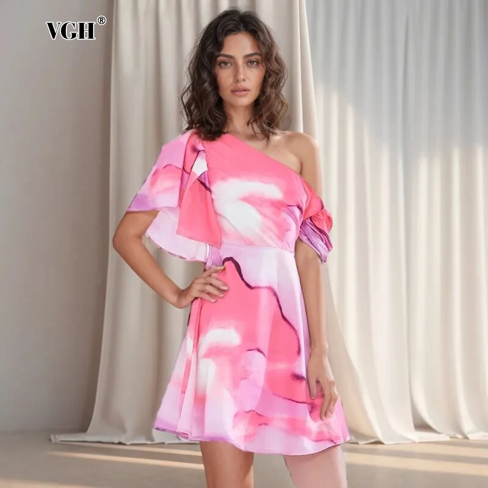 VGH Printing Patchwork Folds Elegant Dresses For Women Diagonal Collar Butterfly Sleeve Backless High Waist Dress Female Style
VGH Printing Patchwork Folds Elegant Dresses For Women Diagonal Collar Butterfly Sleeve Backless High Waist Dress Female Style