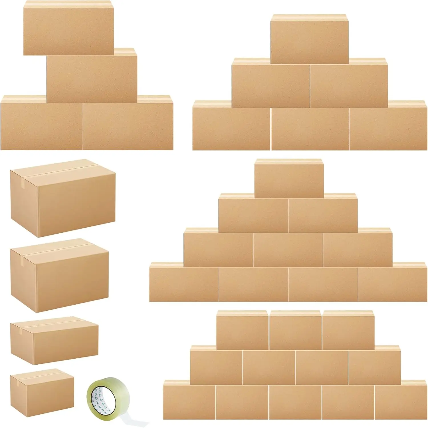 32 Pack Corrugated Cardboard Boxes 4 Sizes Kraft Mailing Boxes with Tape for Shipping Packing
32 Pack Corrugated Cardboard Boxes 4 Sizes Kraft Mailing Boxes with Tape for Shipping Packing