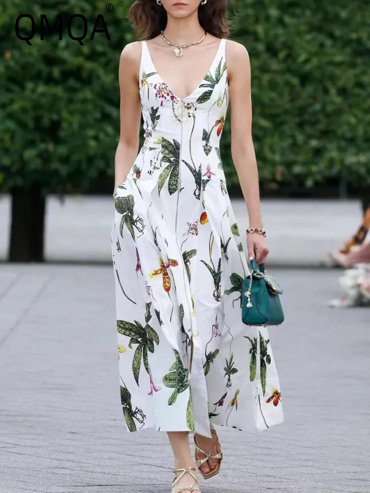 QMQA Fashion Women's Elegant Print Dress V-neck Splicing Zipper Design High Waist Sleeveless Dresses 2025 Summer New QM577
QMQA Fashion Women's Elegant Print Dress V-neck Splicing Zipper Design High Waist Sleeveless Dresses 2025 Summer New QM577