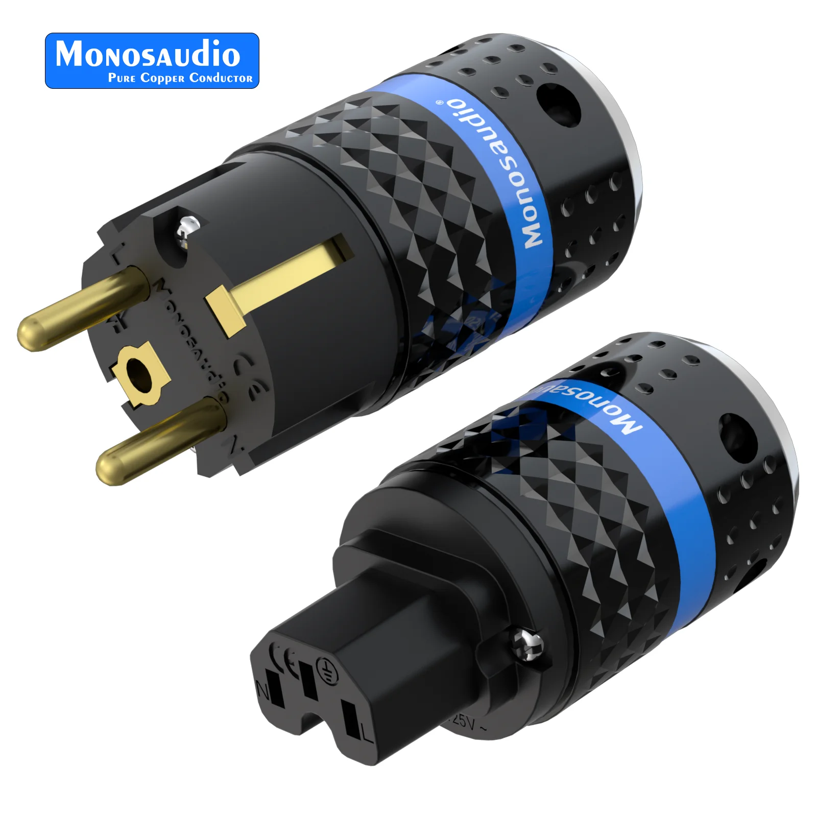 Monosaudio E102G/F102G Hi-end Чистая медь 24k позолоченный Европейский разъем питания Hifi IEC разъем питания