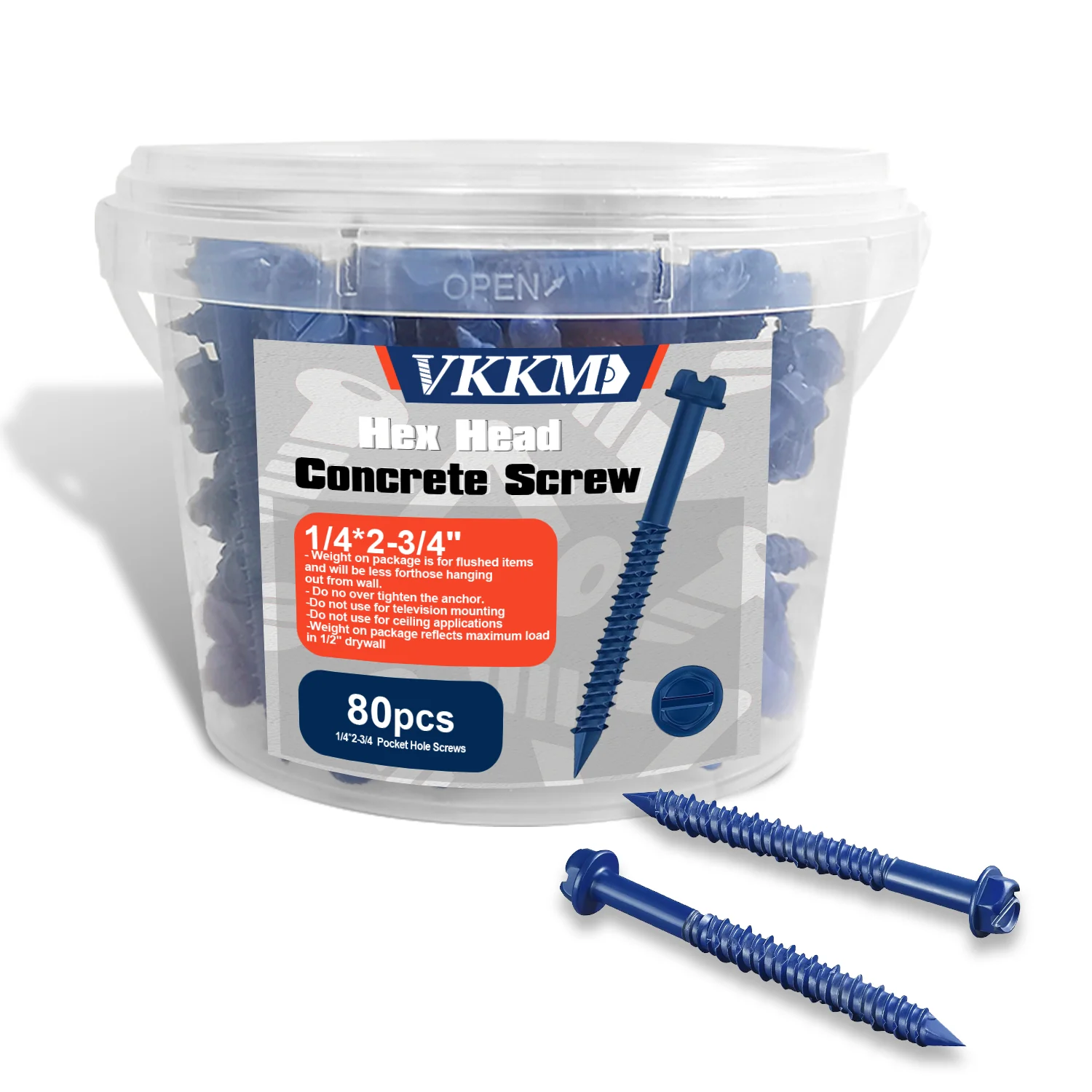 VKKM, 80 шт. цементных винтов 1/4*2-3/4, антикоррозийное синее покрытие, совместимое с шестигранной головкой и двумя приводами с одним слотом.
VKKM, 80 шт. цементных винтов 1/4*2-3/4, антикоррозийное синее покрытие, совместимое с шестигранной головкой и двумя приводами с одним слотом.