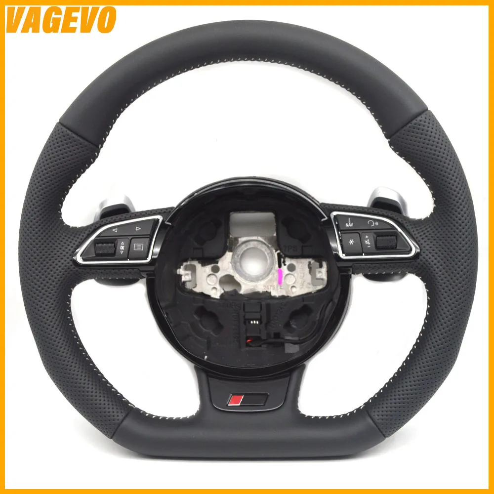 For Audi A4 B8 perforated leather white stitching multifunctional flat bottomed sports steering wheel, Car Accessories
For Audi A4 B8 perforated leather white stitching multifunctional flat bottomed sports steering wheel, Car Accessories