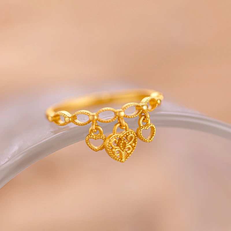 Elegant Pure Gold Color Open Love Heart Shape Rings for Women Bride Birthday Wedding Engagement Fine Jewelry Gifts
Elegant Pure Gold Color Open Love Heart Shape Rings for Women Bride Birthday Wedding Engagement Fine Jewelry Gifts
