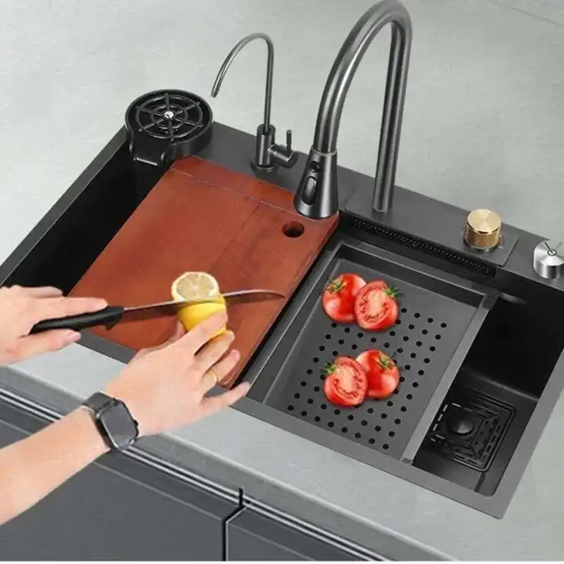 304 Stainless Steel Household Multi-functional Nano Kitchen Waterfall Sink Vegetable Basin Large Single Slot Accessories
304 Stainless Steel Household Multi-functional Nano Kitchen Waterfall Sink Vegetable Basin Large Single Slot Accessories