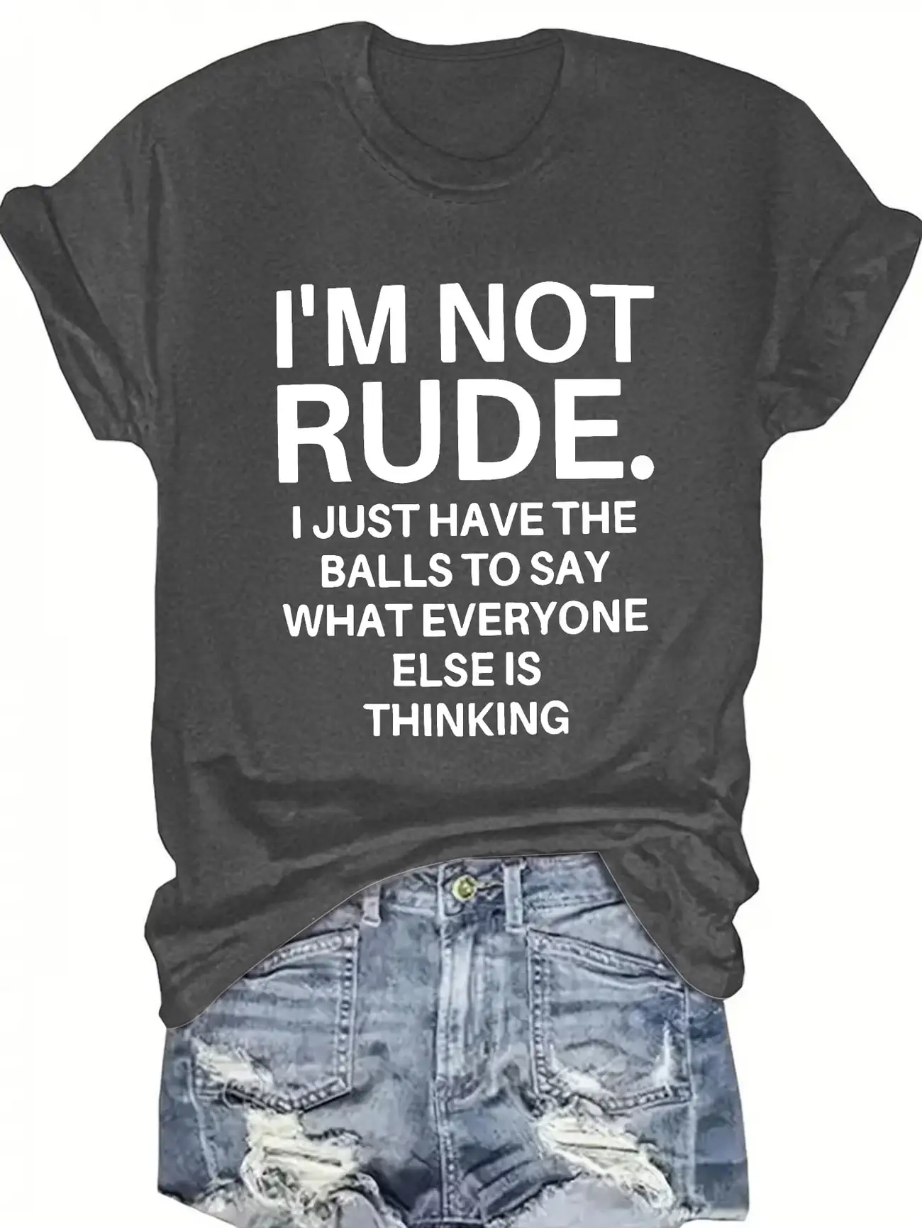 Plus Size Women's Short Sleeve T-Shirt I'm Not Rude I Just Have The Balls To Say What Everyone Else Is Thinking Spring and
Plus Size Women's Short Sleeve T-Shirt I'm Not Rude I Just Have The Balls To Say What Everyone Else Is Thinking Spring and