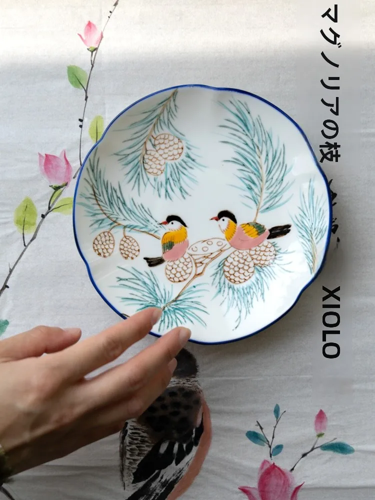 Rinoart Hand-Painted Ceramic Petal Plate Double Happiness Pine Branch Crow Design round Shape Dishwasher Safe Chinese Style
Rinoart Hand-Painted Ceramic Petal Plate Double Happiness Pine Branch Crow Design round Shape Dishwasher Safe Chinese Style