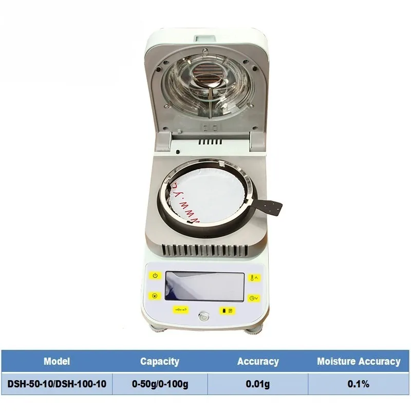 100g Heating Type Moisture Testing Balance 0.01g/0.001g Readability Material Water Content Detector
100g Heating Type Moisture Testing Balance 0.01g/0.001g Readability Material Water Content Detector